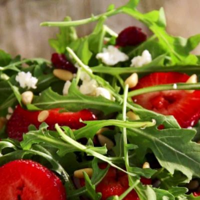 Summer Salad with Raspberry & Sesame Vinaigrette