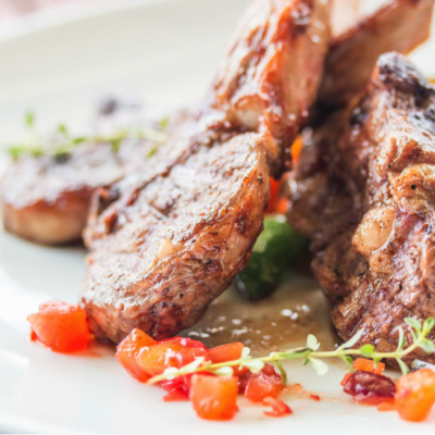 Herbed Lamb Cutlets with Grilled Vegetables