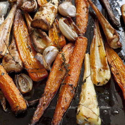 Roasted Carrots And Parsnips With White Balsamic