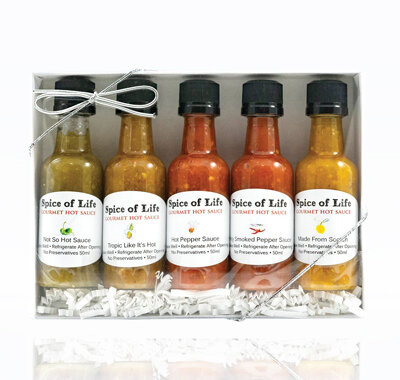 Spice of Life Hot Sauce – 5-Pack Set of Mini Bottles